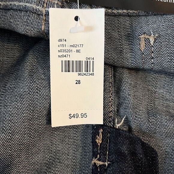 Lane Bryant Size 28 Weekend Mid Rise boyfriend Denim Jean Dark Blue Shorts NEW - Picture 10 of 11